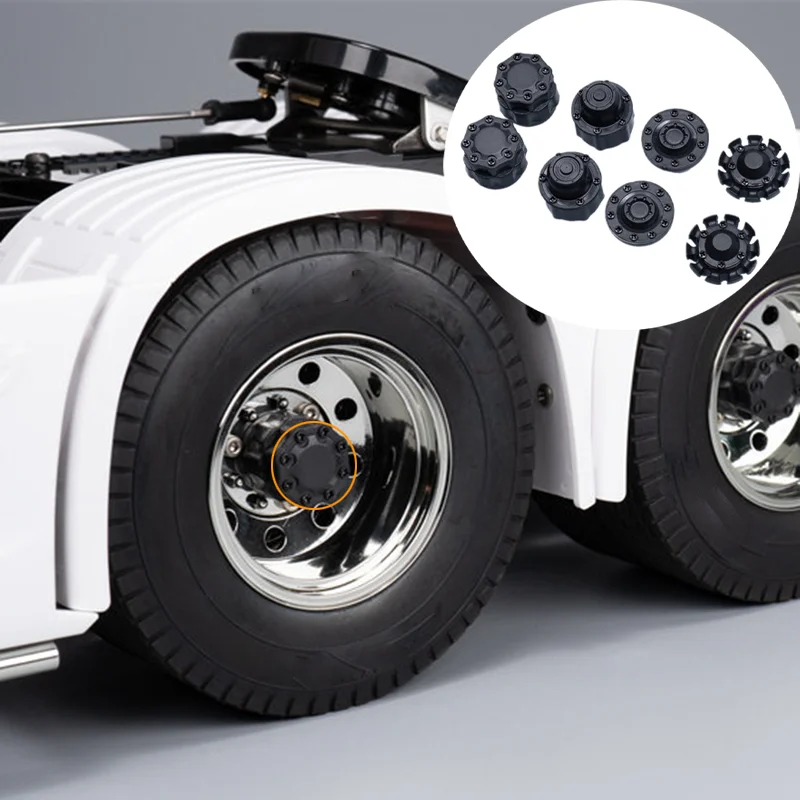Plastic Simulation Hub Cover Wheel Axle Head Cover for Tamiya 1/14 RC Truck for SCANIA 770S 6x4 56368 56371 56379