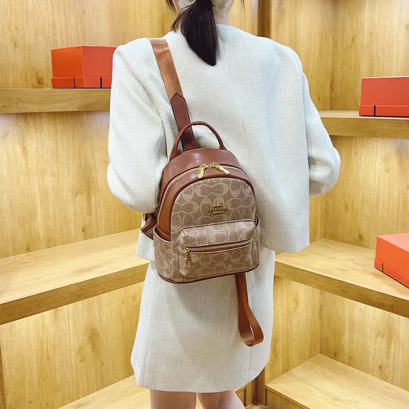 New ladies backpack bag women's large-capacity backpack purse high-quality leather ladies retro bag student bag travel bag