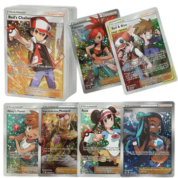 Cartões de treinamento pokémon, sem repetição, versão em inglês, jogo de batalha, carte pokémon, negociação brilhante, cartão proxy, brinquedos, presente para crianças
