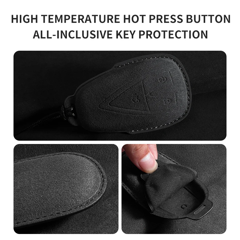 Suede Car Key Case Cover For Changan CS35 Plus CS55 PLUS CS75 PLUS Eado UNI-T Oushang X5 X7 EV Car Key Protective Accessories