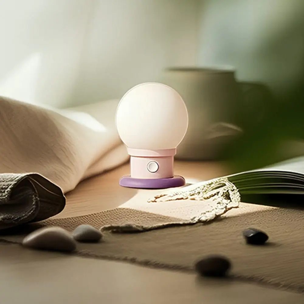 Lampada da comodino minimalista a forma di lampadina dimmerabile Lampada da comodino temporizzata romantica Lampada da atmosfera a LED portatile ricaricabile tramite USB Studio