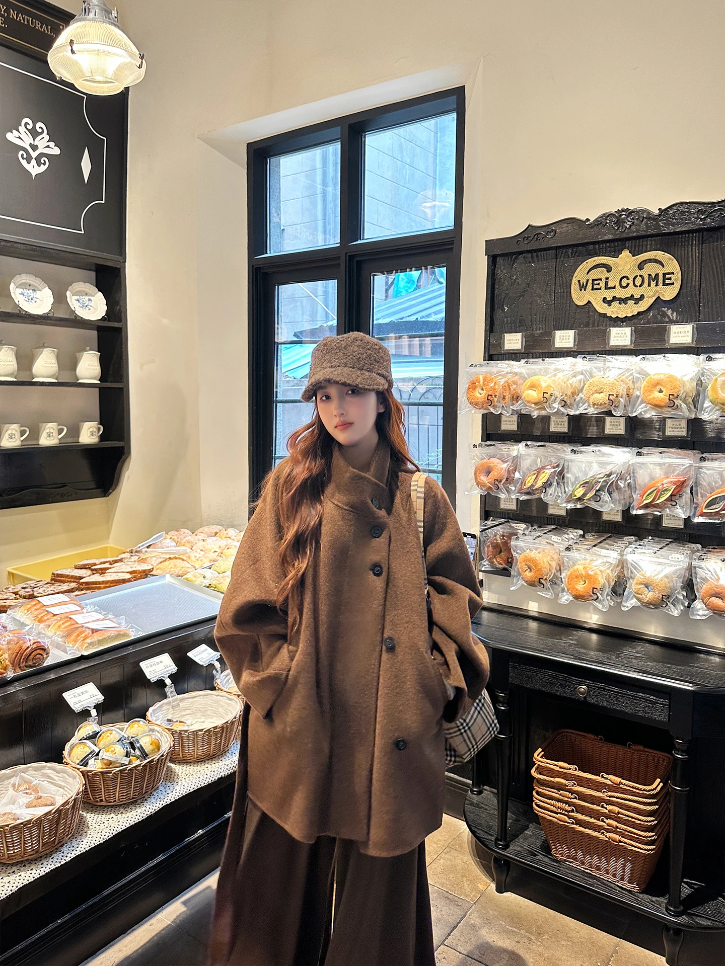 

Пальто WANNANKE из двусторонней шерсти с поясом, цвет карамельный ром, длинное, повседневное, утепленное, осенне-зимнее, женское...