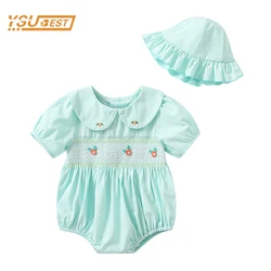 Summer Infant Baby Girls Clothes Toddler Baby Rompers Children Newborn Baby Girls Short Sleeve Embroidery Rompers Clothes