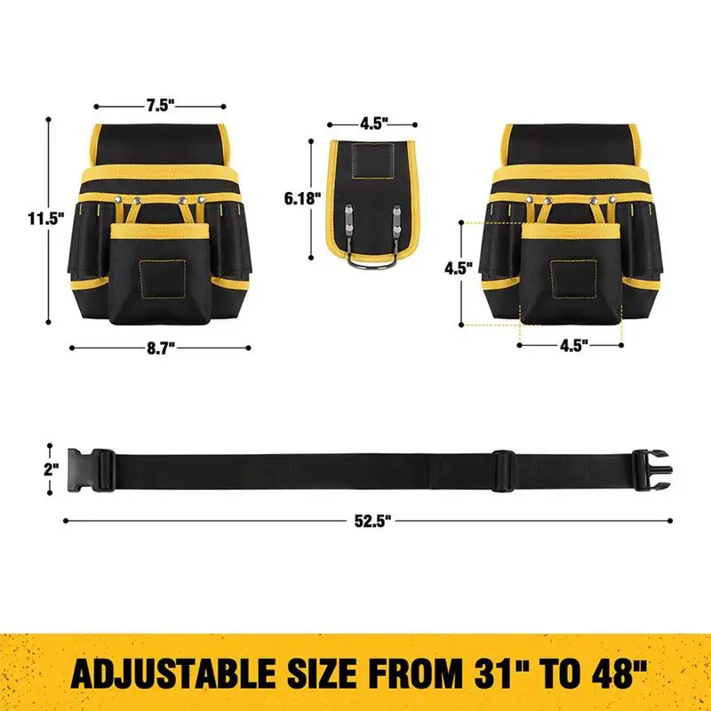 Ремень для инструментов электрика, оксфордский ремень, рабочий ремень для инструментов с 26-мя карманами, сумка для инструментов, ремень с регулируемой талией, сверхмощный, с несколькими карманами