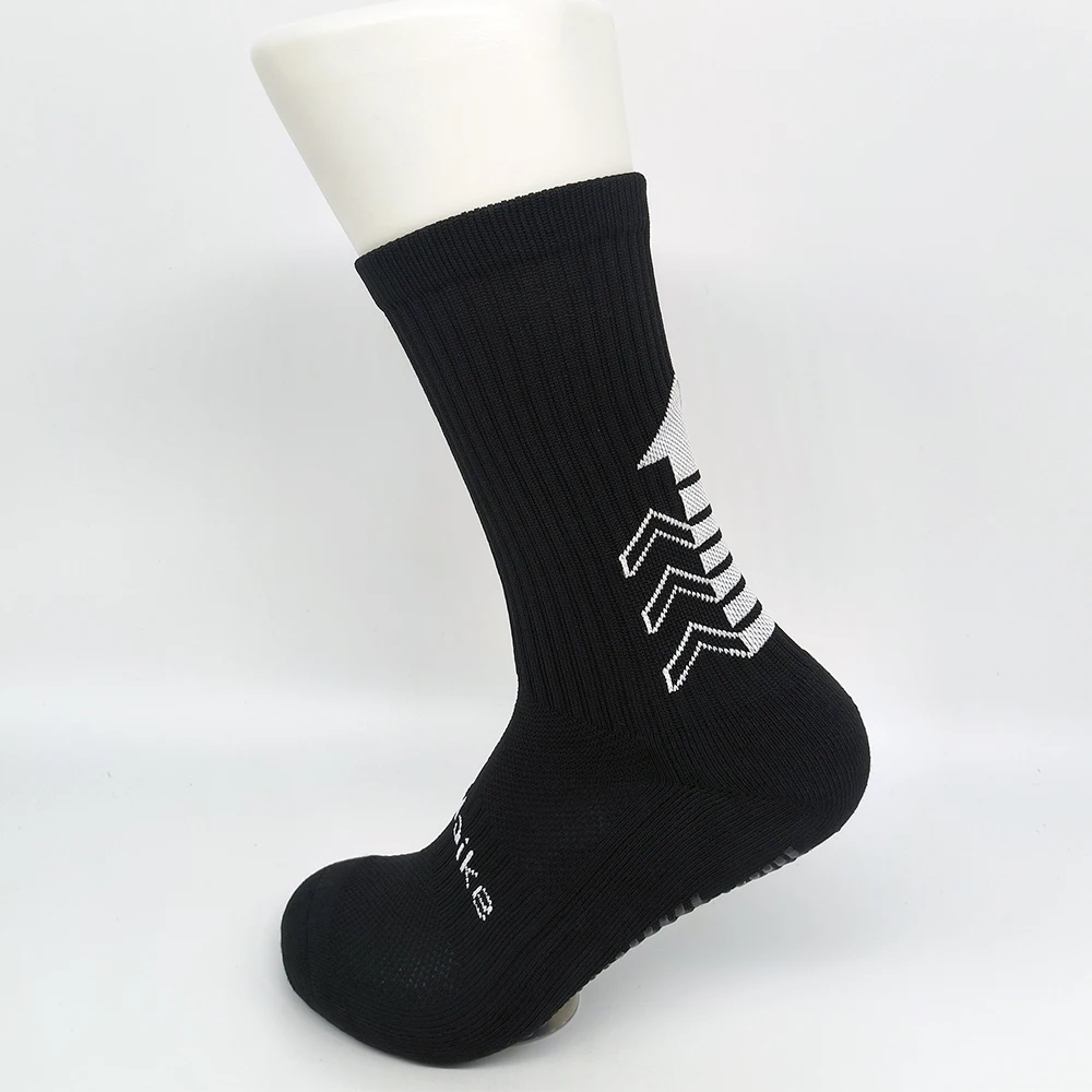 1 paio di calzini da calcio antiscivolo da uomo da donna Outdoor Running Football Cycling Grip Socks calzini sportivi a tubo medio che assorbono il