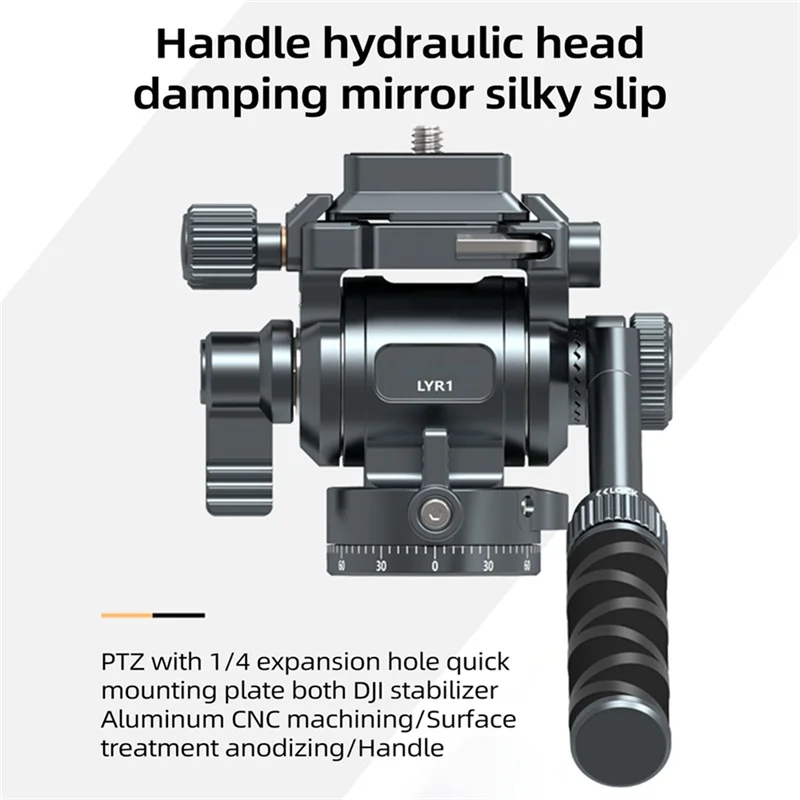 F38 Quick Release Fluid Video Pan-Tilt 360° ° Панорамный подвес с панорамированием и наклоном и наклоном 145г. °   С съемной ручкой для съемок штатива-PZZW