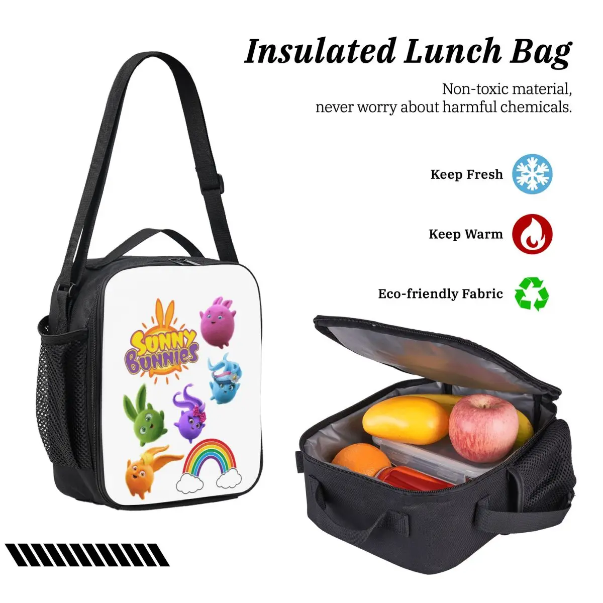 Sunny Bunnies Anime Cartoon Zaino Ragazzi Ragazze BookBag Borsa da scuola Borse a tracolla per computer Borsa da pranzo isolata 3ps Astuccio