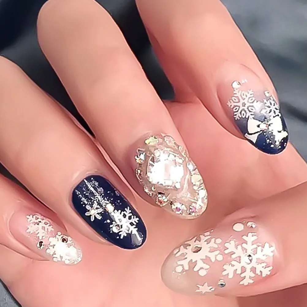 4 Boxes Snowflake Nail Stickers Christmas Nail Art Charms Ultra Thin Festive Decals for DIY Manicure Decoration Set