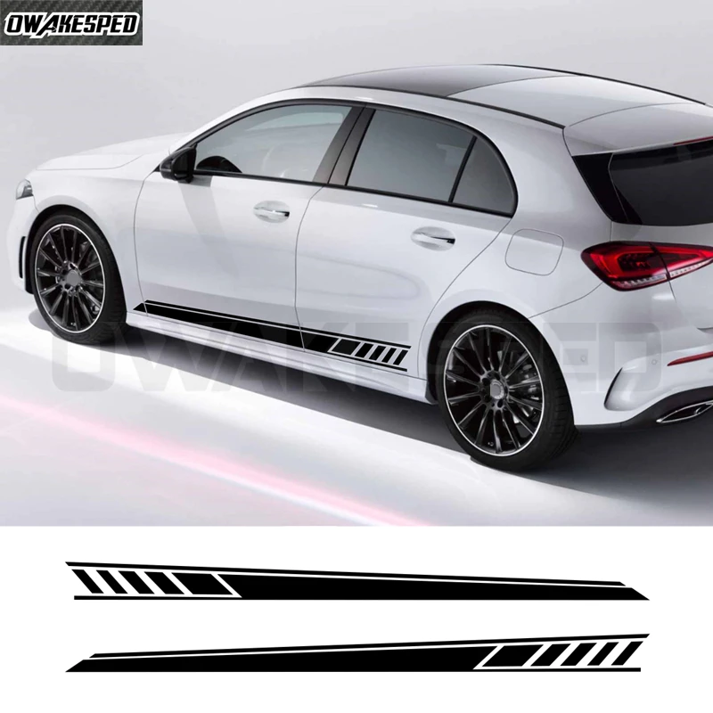 2 шт. наклейки-полоски на боковые двери автомобиля для Mercedes Benz W177 A-Class AMG A35 4Matic A45 S 2018-наст. время A220 A250, аксессуары