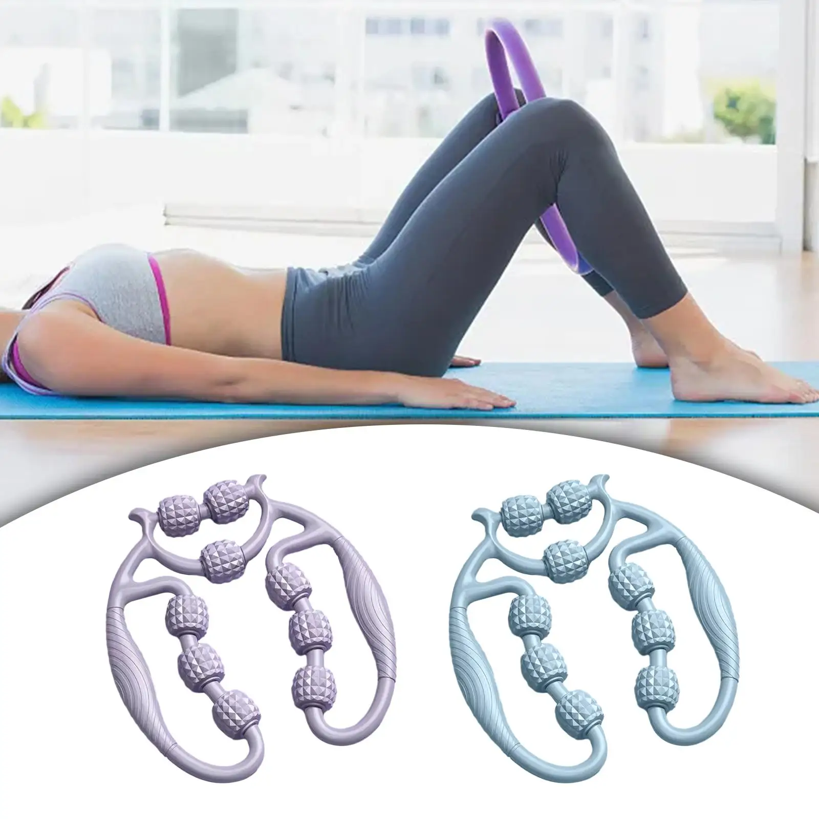 

Fascia Muscle Roller Massager Nine Wheels Elastic Bracket for
