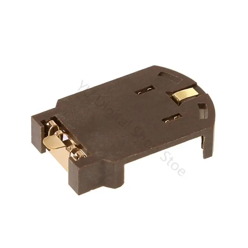96BA 20 Stück 3V CR2032 horizontaler SMD-Münzknopfbatteriehalter, brauner Behälter – Detail 6