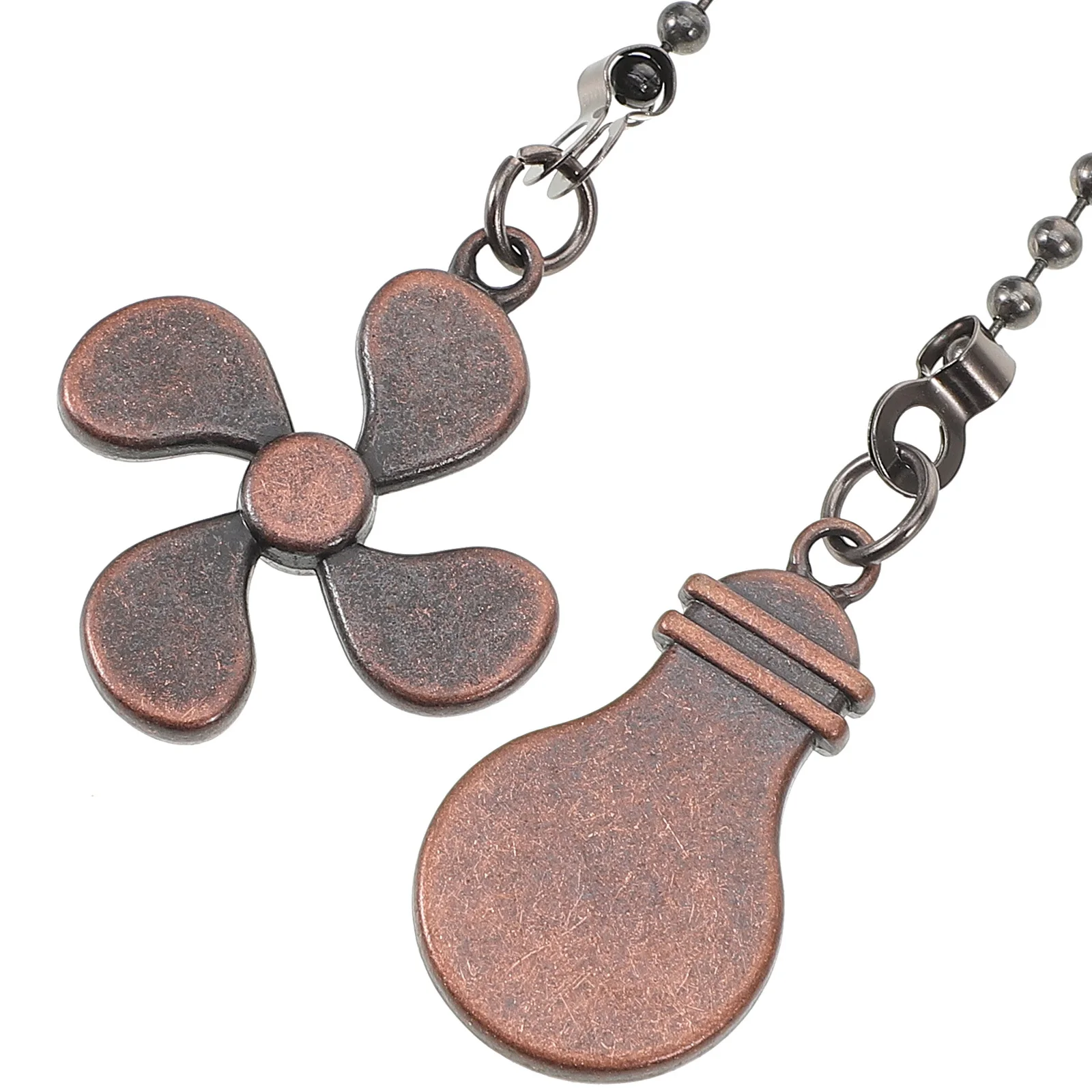 

2Pcs Ceiling Fan Pull Chain Vintage Metal Pendant Decorative Pull Chain Extension for Fans Lamps Lights Bathroom Bedroom