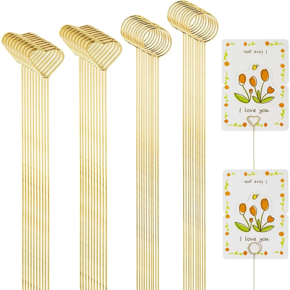 

40 шт., держатели для карточек с цветочным рисунком, держатели для фотографий для центральных предметов, металлический держатель для подарочных карт с цветочным местом для столов, подходит 12 дюймов