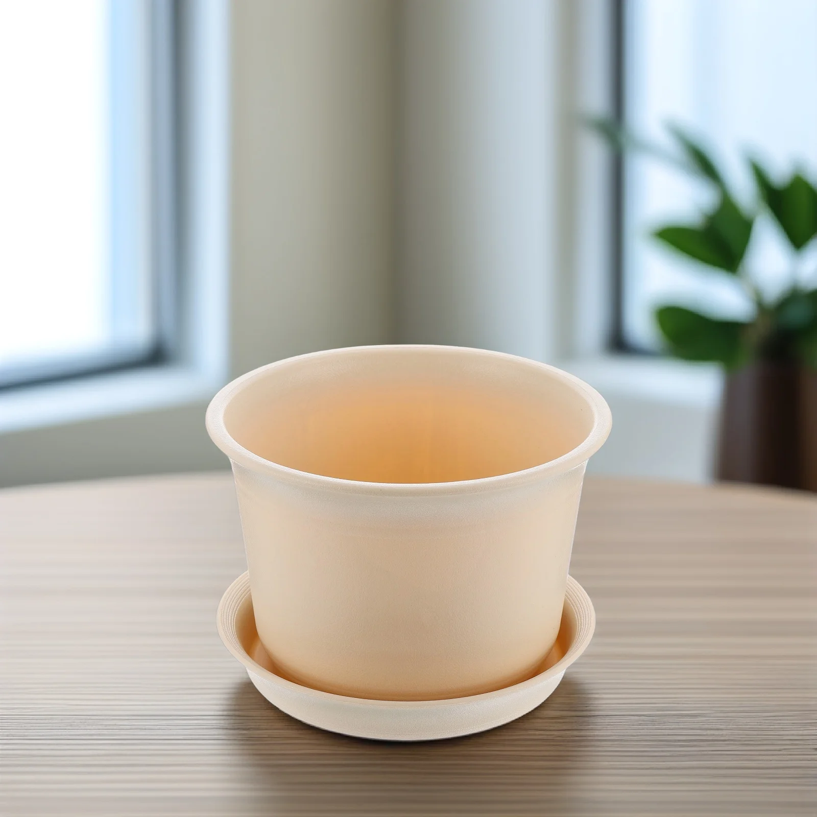 Garden Planter Succulent Flower Pot Nursery Plastic Pots Cactus Indoor Beige Container