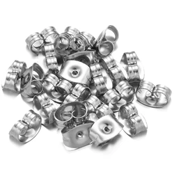 100/300/500pcs Stainless Steel Butterfly Earring Backs for Studs Hypoallergenic Surgical Locking Dangle Ear Posts Jewelry Making