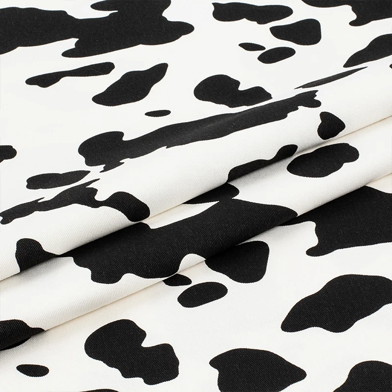 Ins Style Black and White Cow Cotton Fabric Thick High-End Diy Handmade Bag Clothes Designer