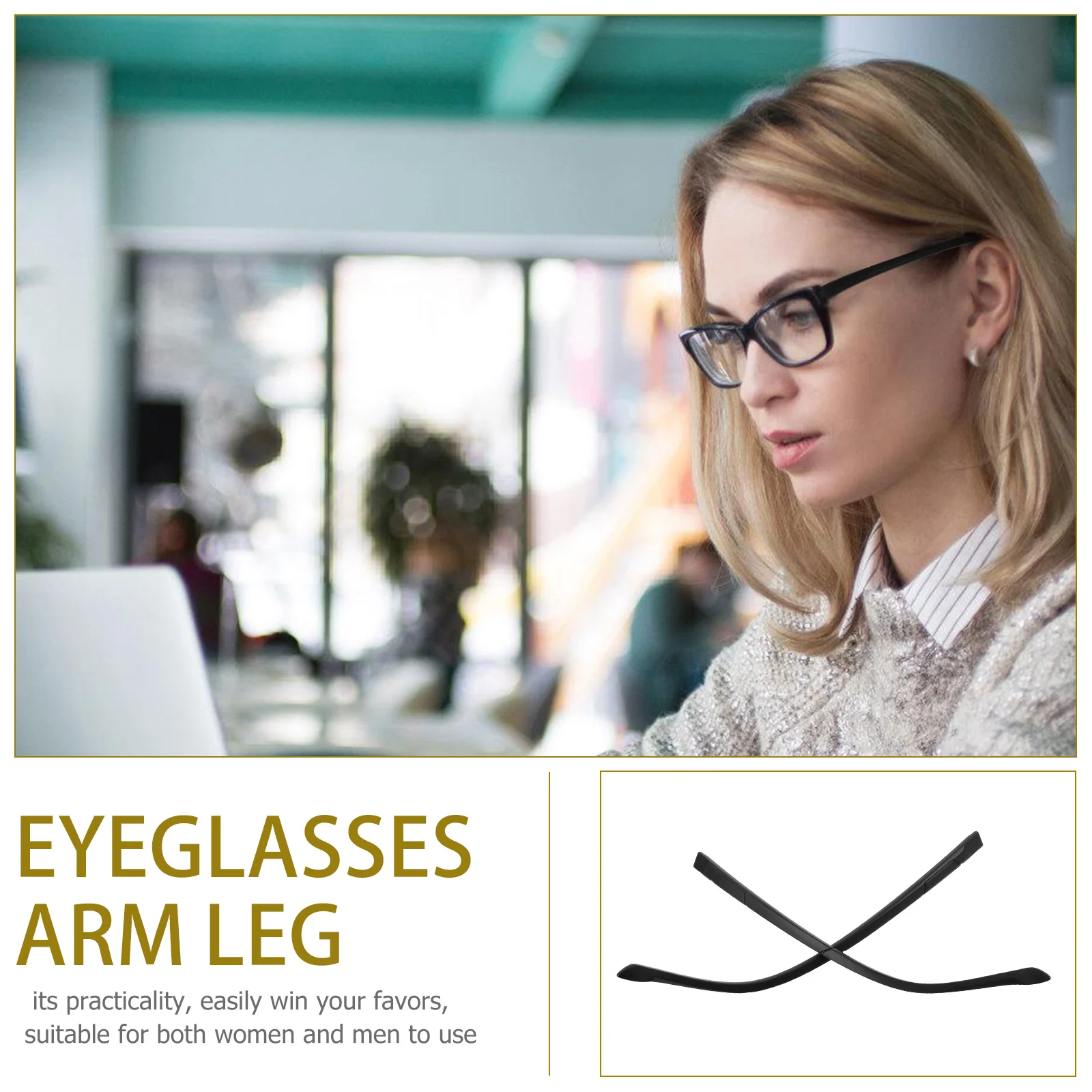 

1 Pair Black Eyeglasses Leg Bracket Accessories Universal Glasses Temple Replacement Parts 5# Integral Style Durable Sturdy Safe