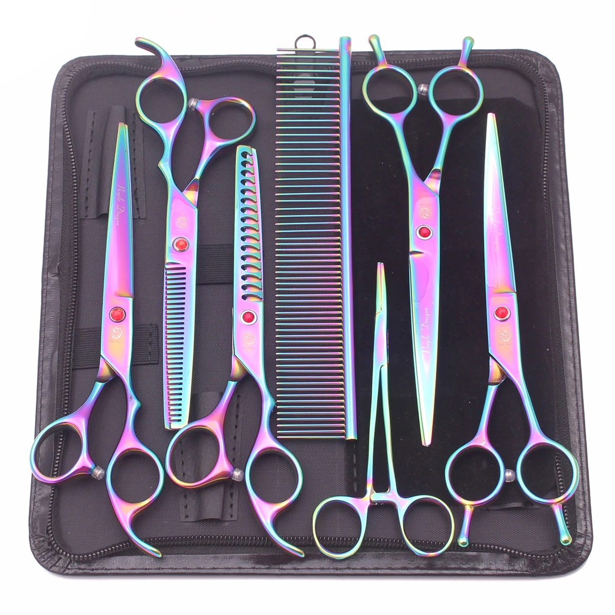 Purple Dragon Dog Grooming Scissors Kit 7\