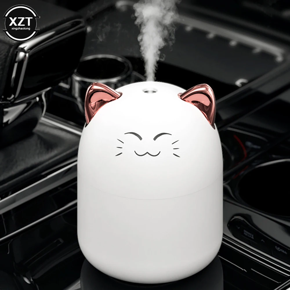 Cute Desktop Humidifier With Colorful Atmosphere Light 250ml Capacity Cool Mist Aroma Diffuser Home Bedroom Humidifier Purifier