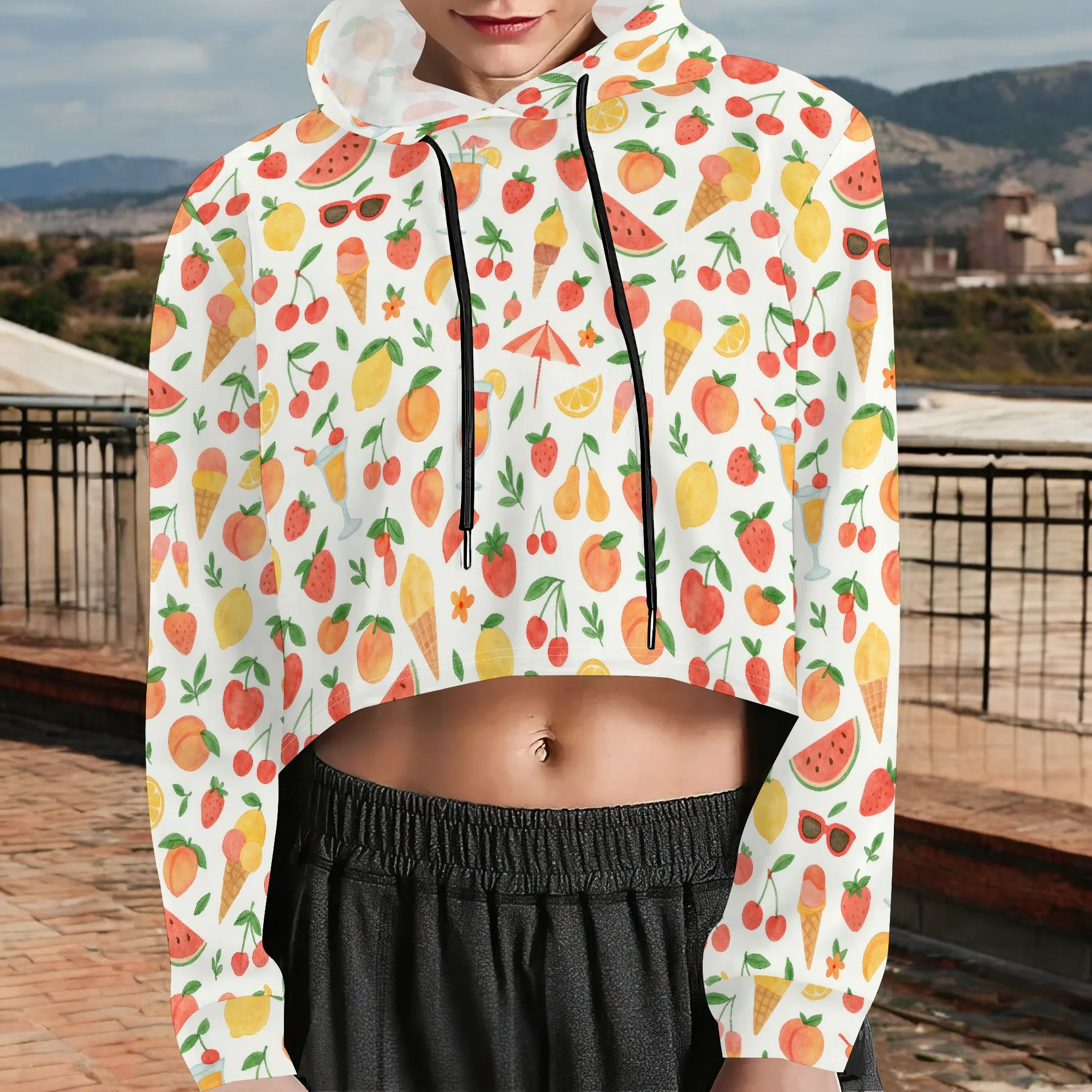 

Women's Cute Crop Hoodie with Ears – Perfect for Casual Wear, Loungewear, Travel & Daily Outfits (S-3XL)