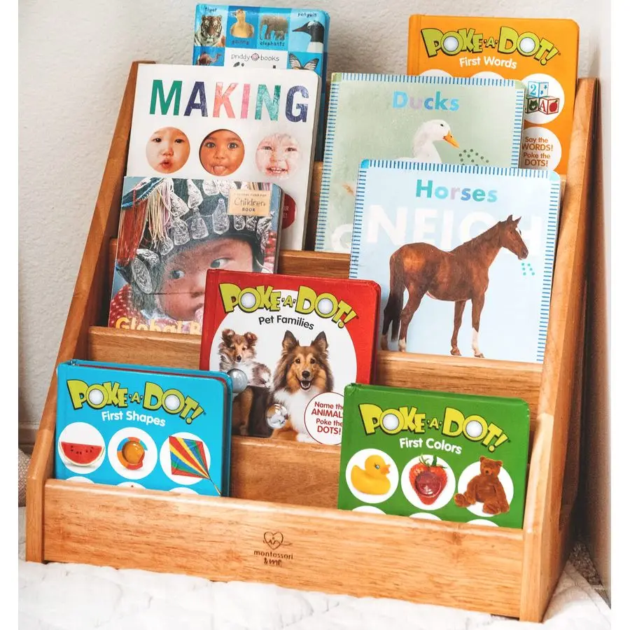 

Bookshelf Book Display Shelf for Toddler Forward Front Facing Bookcase Rack Display