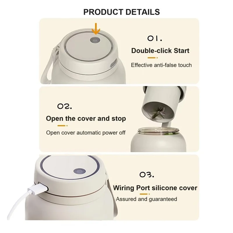

AA01-Portable Electric Juicer Cup, Rechargeable Fruit Juicer For Students, Large Capacity, Ideal For School & Home Use