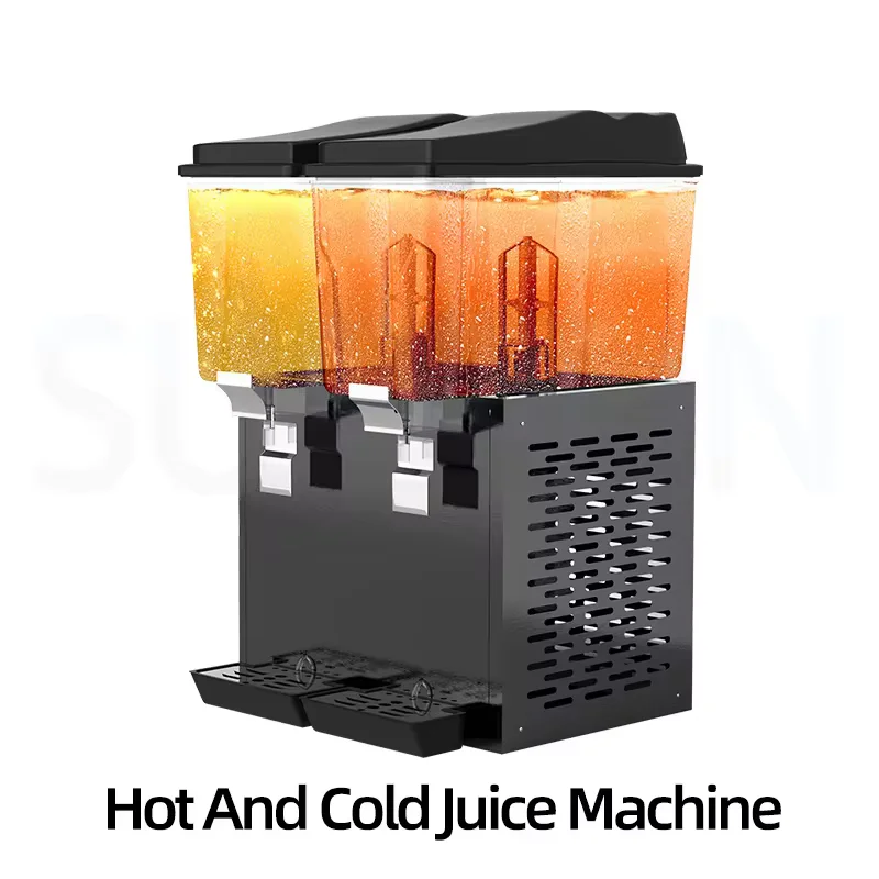 Commercial Cold And Hot Juice Dispenser Self-Service Cold And Hot Beverage Dispenser Dual Barrel High-Capacity Beverage Mixer