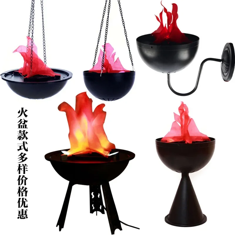 Halloween brazier lights LED props Electronic flame lights Bar Haunted house secret room escape leap KTV decoration supplies