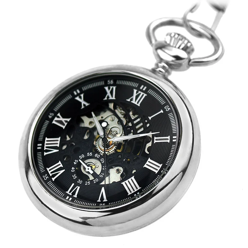 Montre de Poche Hydraulique de Style Romain pour Homme et Femme, Accessoire Simple, Rétro, avec Mouvement Mécanique Manuel Complet, pour les Anciens Étudiants