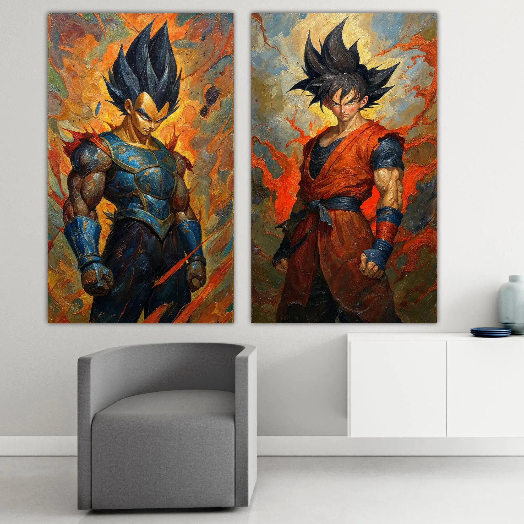 Diamond Painting Personaggio anime Dragon Goku e Vegeta Mosaic Handmade Artwork Round/Square Diamonds Exquisite Gift Home Decor