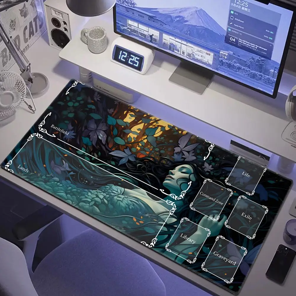 

HYBXAXC Beautiful Sleeping Fairy Mouse Pad Card Game Mat Large Computer Mousepad Anti-slip Friendly Design Trading Cards Mats