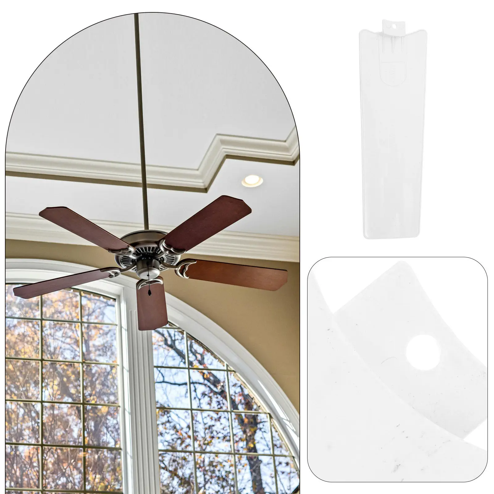 3pcs Compact Universal Replacement Blades Plastic Ceiling Fan Parts Plug-In Installation Efficient Airflow For Table Desk
