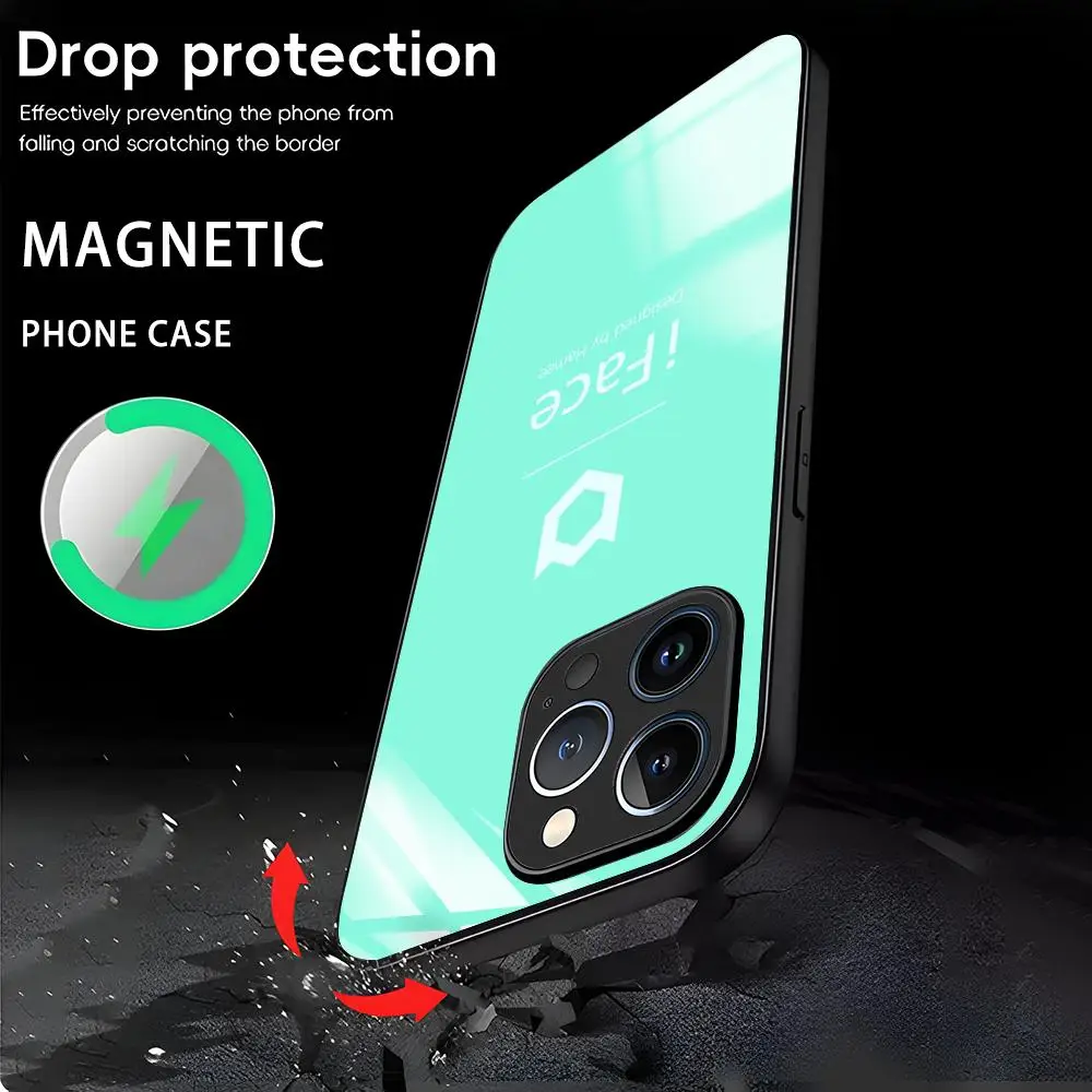 Hamee iFace Designed Phone Case For iPhone 16 15 14 13 12 11 X XR XS 8 Plus Mini Pro Max Glass Magnetic Phone Case