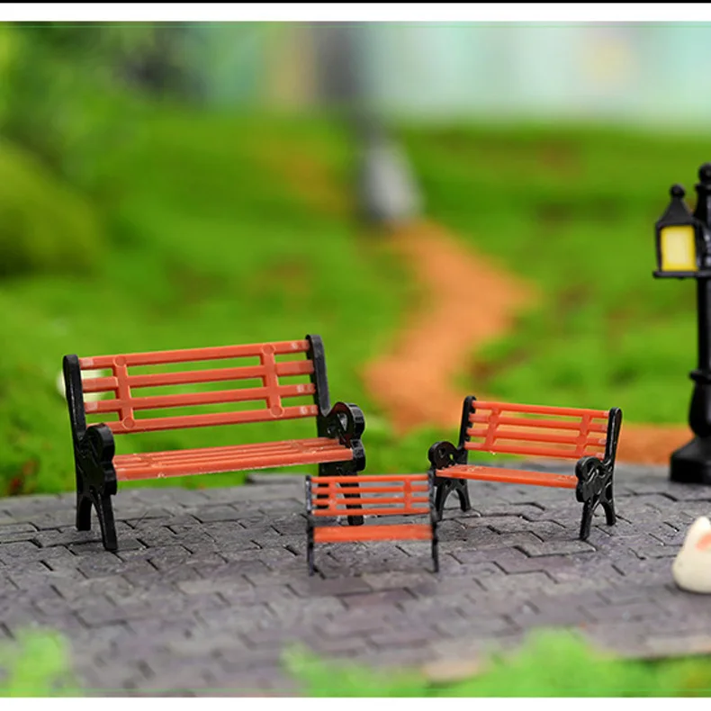 2Pcs/Lot Doll House Miniature Bench Stools White Chair Cute Fairy Garden Gnome Moss Terrarium Bonsai DIY Craft Home Decoration