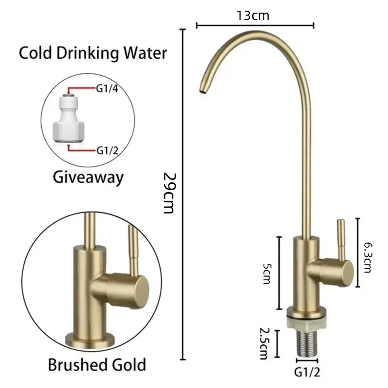 Wasserreiniger für die Küche aus Edelstahl 304, drehbarer Wasserreiniger mit einer Kühlung, direkter Trinkwasserhahn – Detail 3