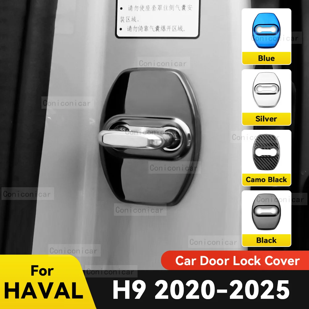 Car Door Lock Decoration Protection Cover Flags Emblem Stainless Steel Case For HAVAL H3 2024 2025 Auto Accessories
