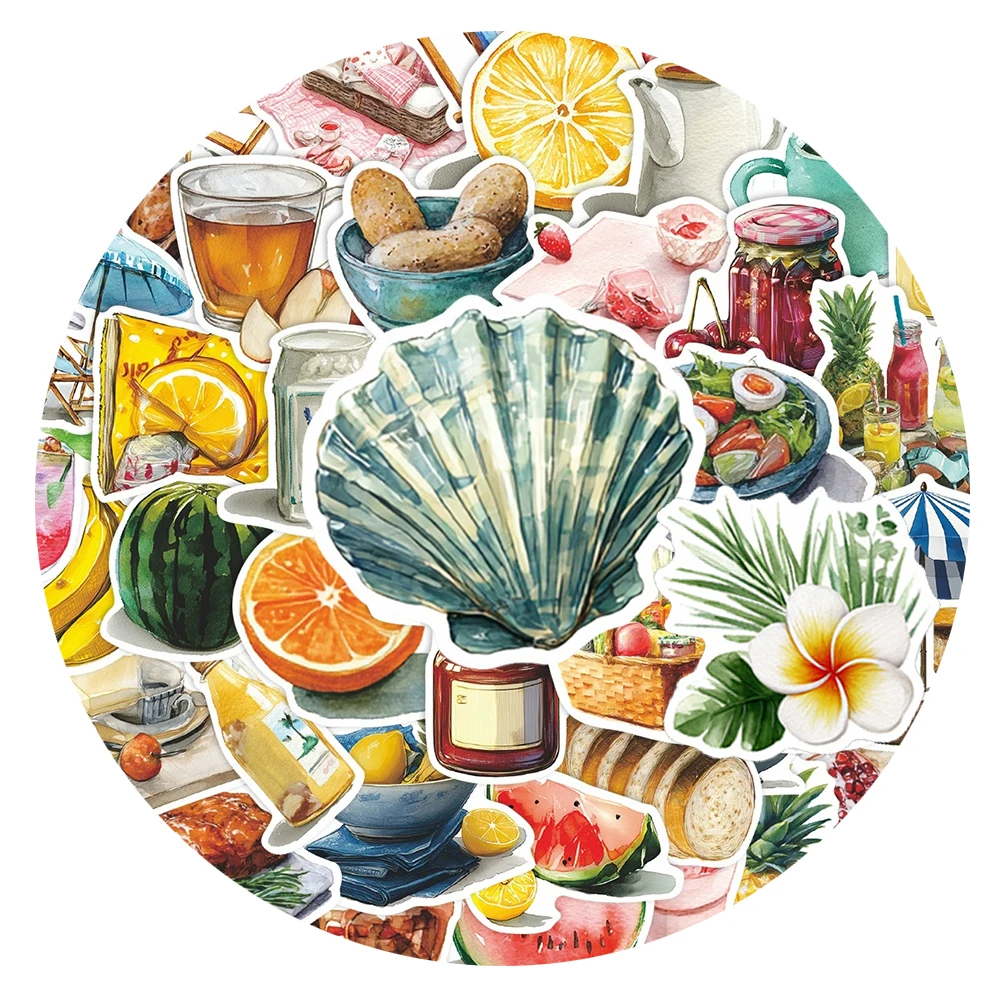 

10/30/50/100pcs Creative Mediterranean Aesthetics Stickers Cartoon Graffiti Sticker DIY Laptop Scrapbook Phone Decals Wholesale