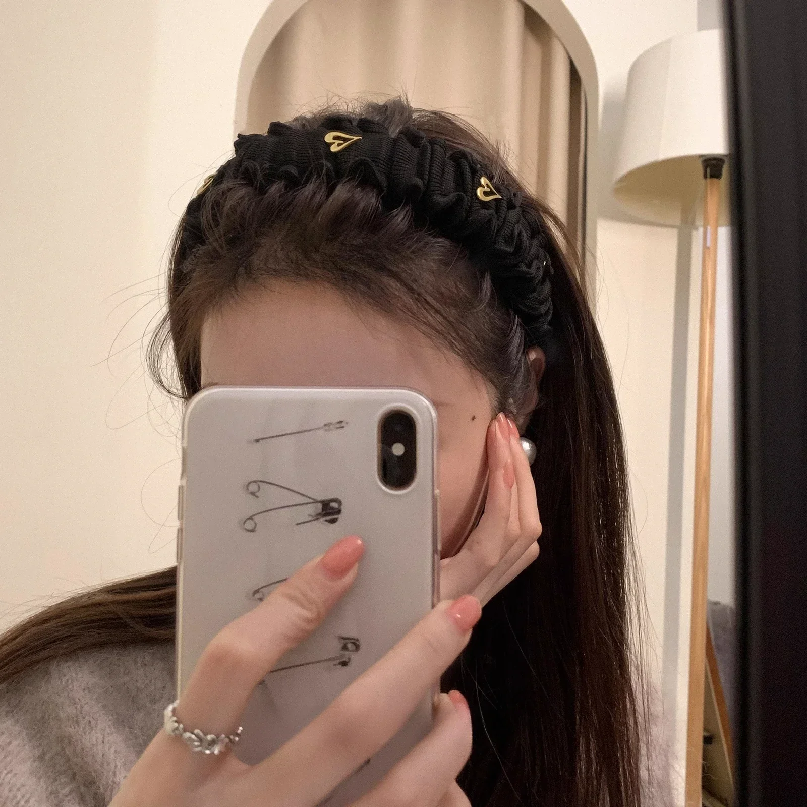

Retro pleated temperament high skull maximum hair volume headband