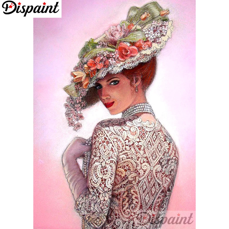 

Dispaint Full Square/Round Drill 5D DIY Diamond Painting "Woman flower" Embroidery Cross Stitch 3D Home Decor A10815