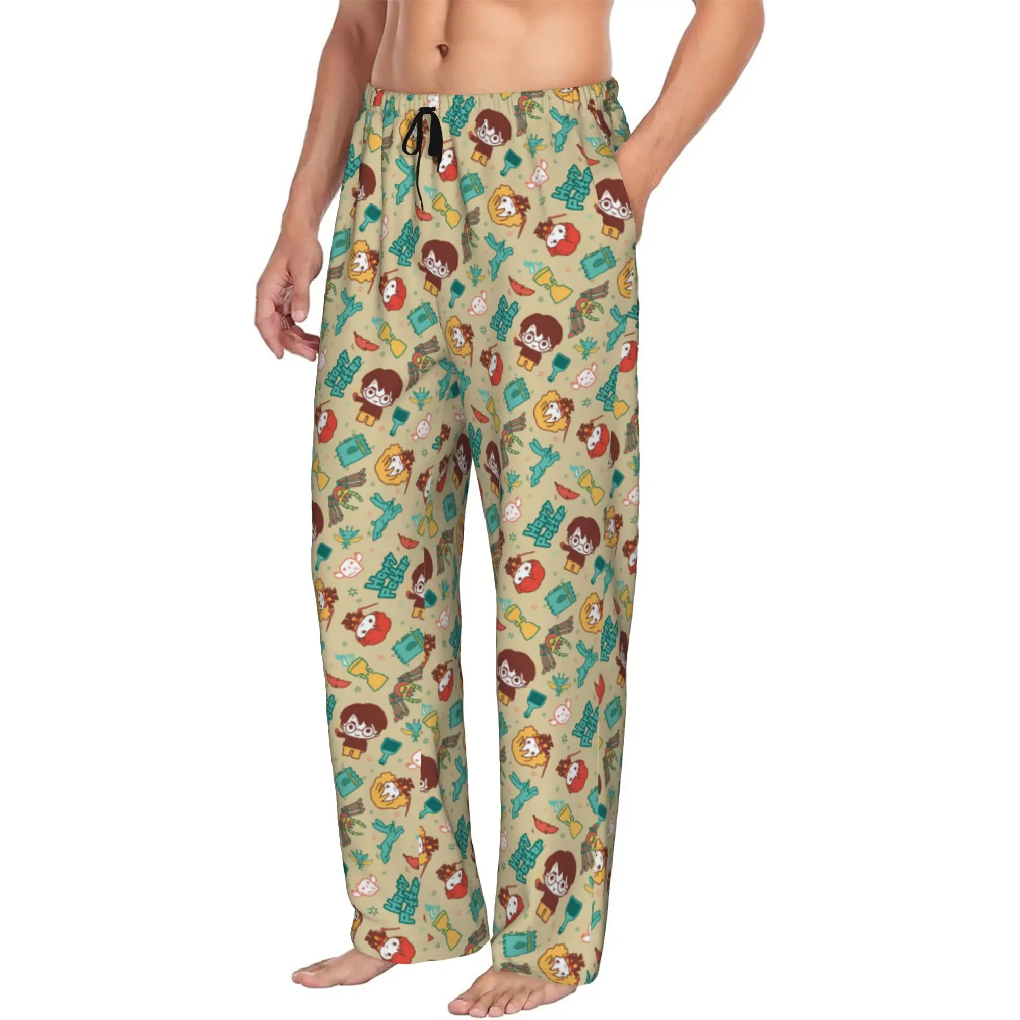 Pantalones de Pijama Personalizados para Hombre, Estilo Harry Potter, Ropa de Dormir con Bolsillos