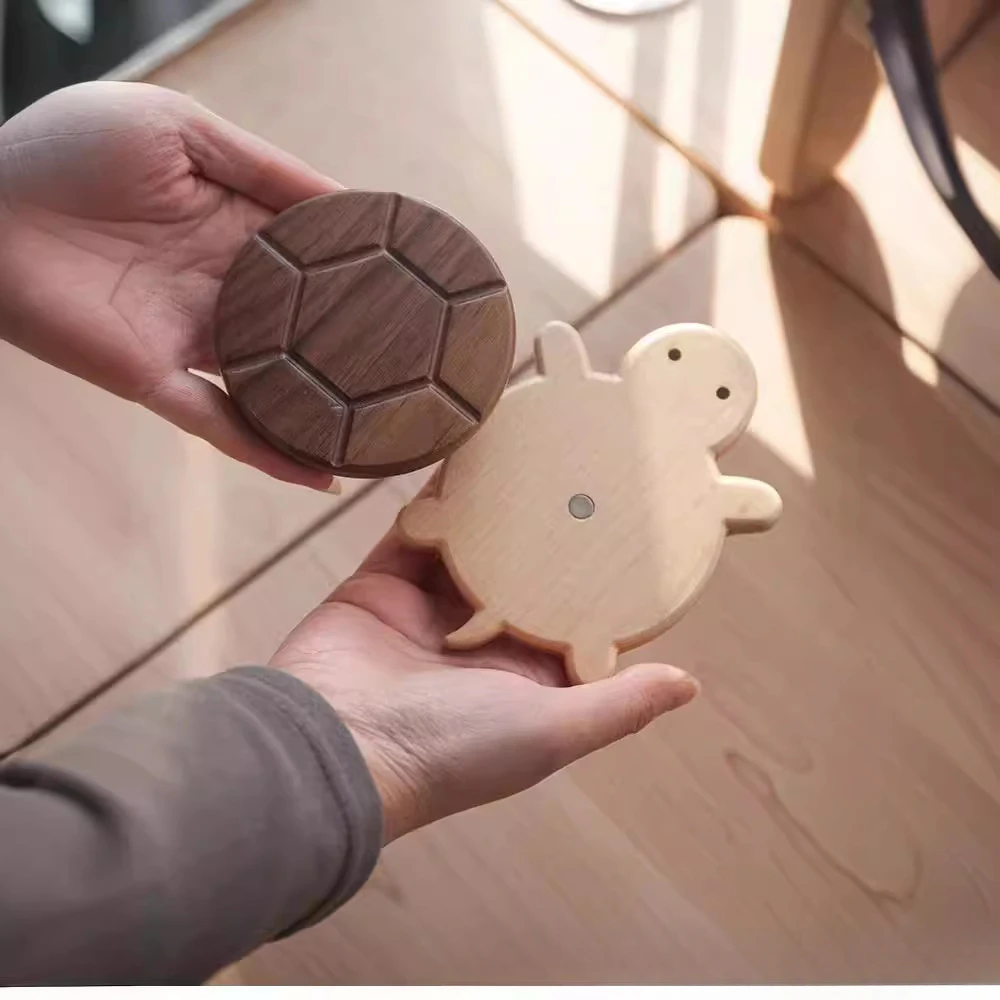 Creative and Cute Shape Black Walnut Solid Wood Turtle Insulation Mat Kettle Tea Coaster Tableware Anti-scald Table Ornaments