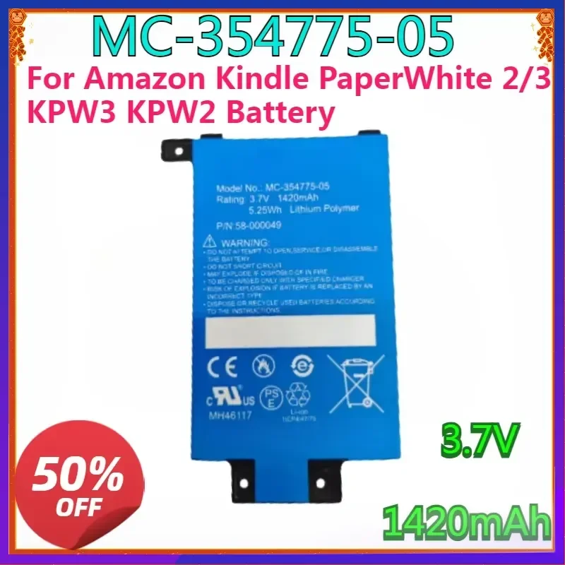 New High Quality Battery for Amazon Kindle PaperWhite 2/3 KPW3 KPW2 Battery DP75SDI S13-R1-D MC-354775-05 58-000049 Batteries