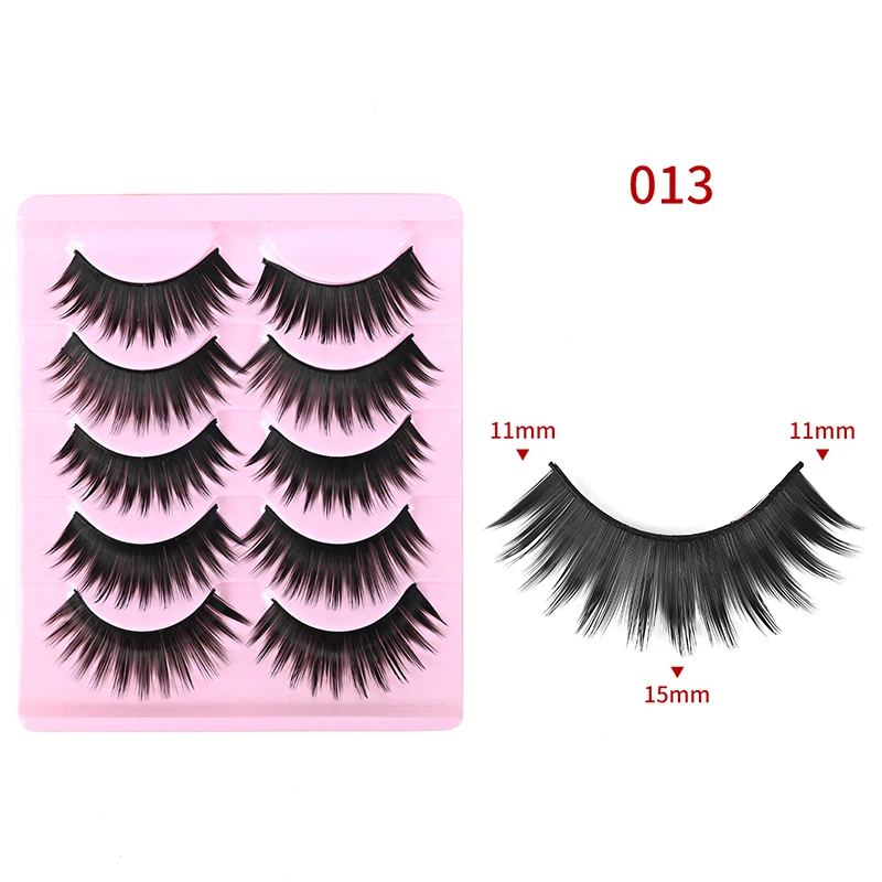 5 Pairs Of Stage Performance Eyelashes Natural Thick Artificial Cross Fairy Hair Eyelashes