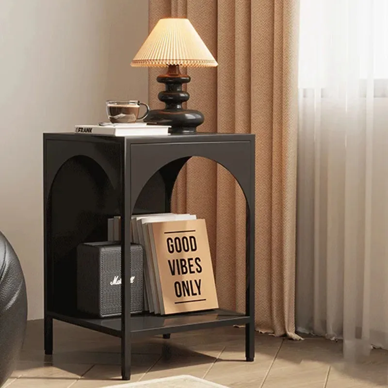 Nordic Metal Coffee Table Modern Side Tables With Storage Space Creative Landing Rack Bookshelf Bedroom Side Table Living Room