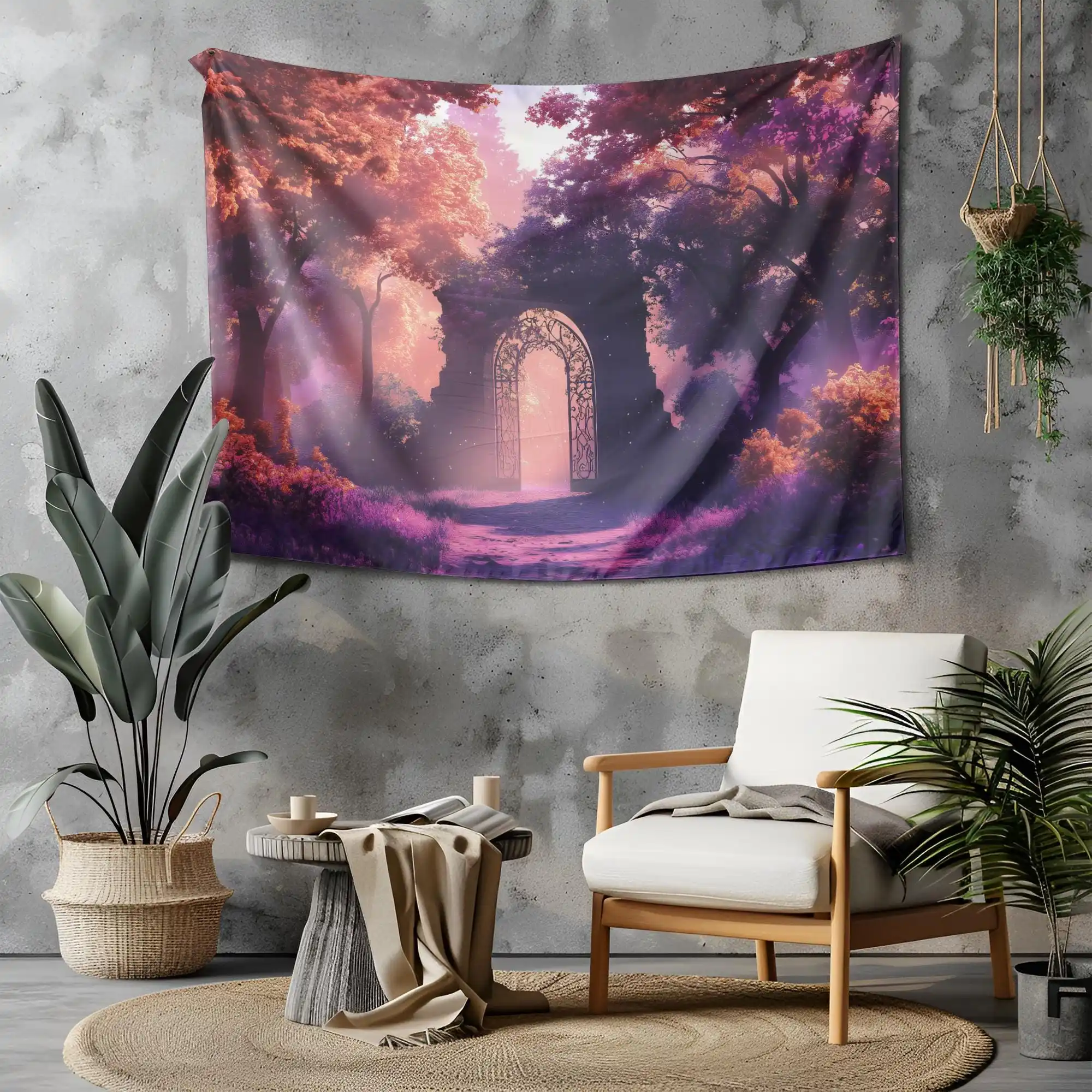 VIKAMA Dreamy Secret Garden Arches Tapestry Bohemian Background Cloth Living Room Decoration Hanging Cloth Room Decoration
