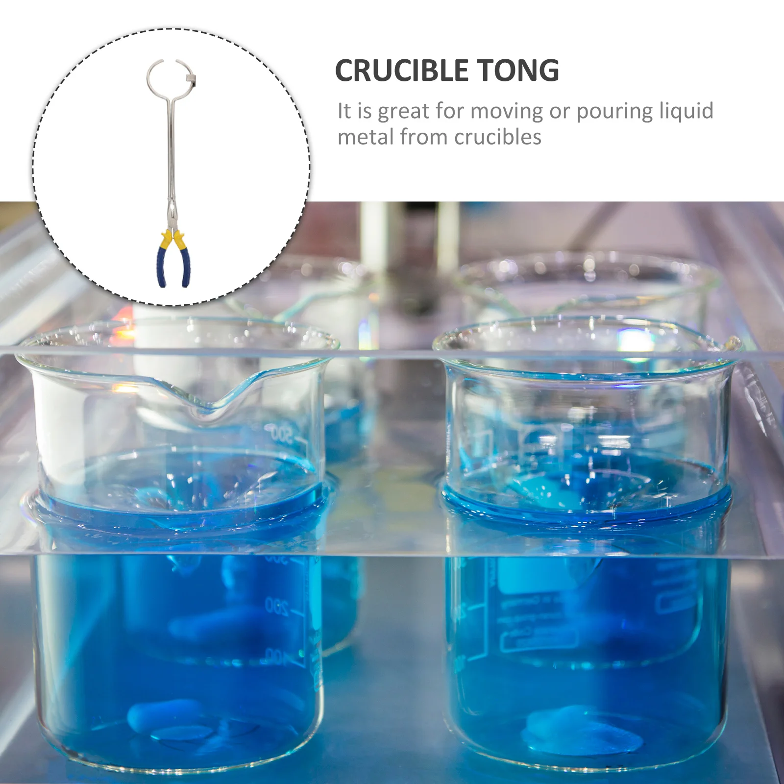 

Long Crucible Tong Strong Wear Resistant Metal Casting Tool Portable Compact Gold Melting Clamp Crucible Tong Melting Gold Tool