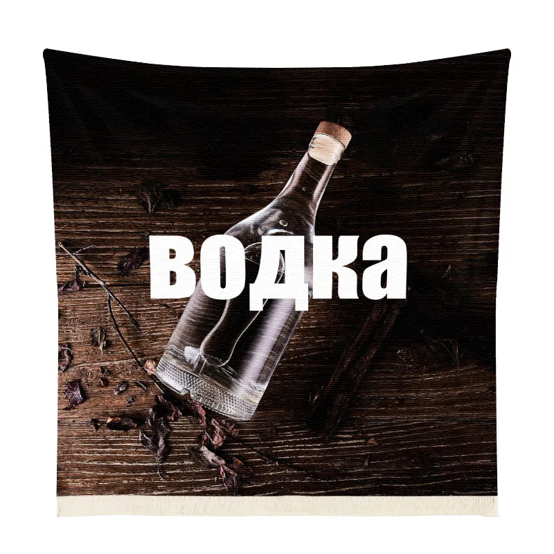 Aesthetic Vodka Alcohol Bar Tapestry Boho Bohemian Macrame Wall Hanging Room Decor Home Decoration LivingRoom Fabric Cloth