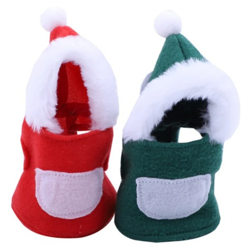 

Parrot Santa Transformation Costume - Adorable Festive Bird Clothing with Classic Santa Hat for Christmas