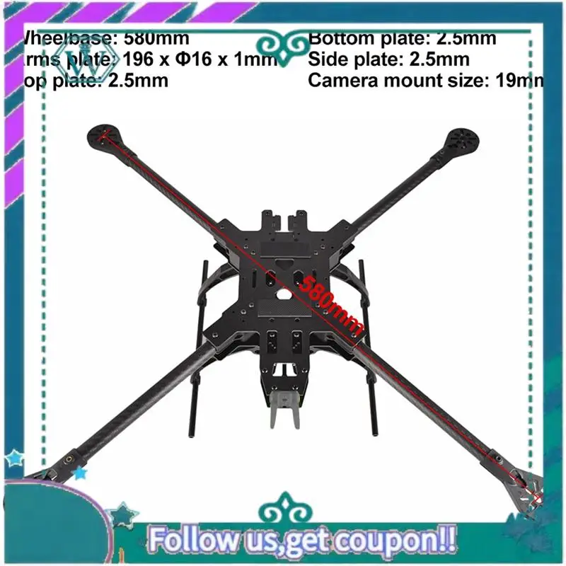 

A75Q-15-дюймовая рама гоночного дрона FPV из углеродного волокна, рама для квадрокоптера FPV для фристайла для повышенной стабильности полета и производительности