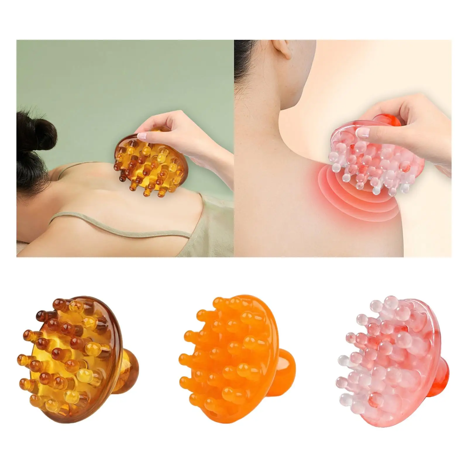 

Manual Massage Comb Handheld Travel Ergonomic Versatile Portable Round Scalp Massager Full Body Massage Tool for Thigh Back Neck